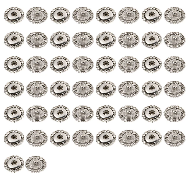 50 Pairs Clothes Buttons Hollow Design Snap Kit Sew Press Stud Miss Clothing