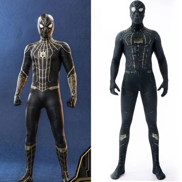 Spider-Man No Way Home Black & Gold Suit Bodysuit Costume Cosplay Suit