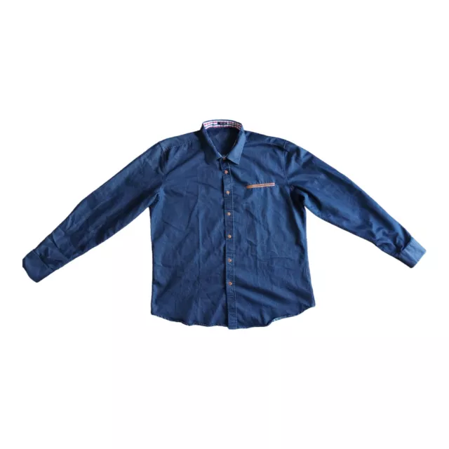 Coofandy Mens Casual Dress Shirt Button DownLong Sleeve Denim Shirt Sz XL