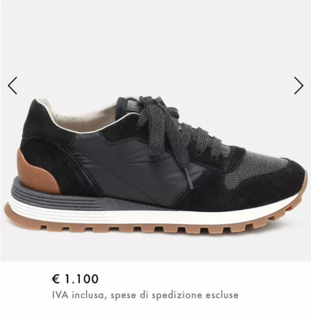 Brunello Cucinelli Preowned BLACK Molini beads leather sneakers Size EU 36
