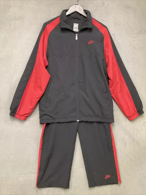 Nike Tracksuit Mens Medium Black Set Pants Jacket Windbreaker Gym Workout Lined