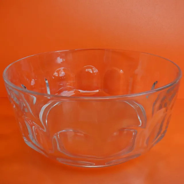 A Vintage ARC Glass Trifle Dish Bowl Thumbprint Design Arcoroc French 1970s/80s