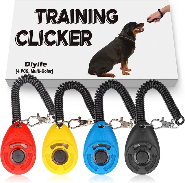 Diyife perro clicker [4 piezas multicolor] entrenamiento clicker con lazo de mano para hunos