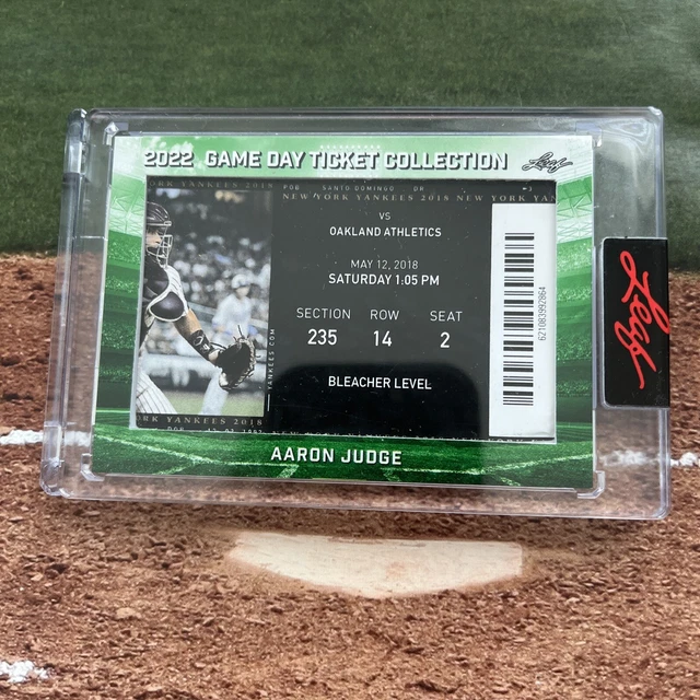 AARON JUDGE 2022 Leaf Game Day Ticket Collection Yankees 5/12/2018 10.