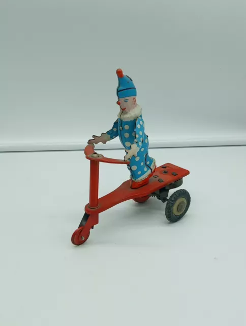 Vintage Clown auf Dreirad Blechspielzeug I.9