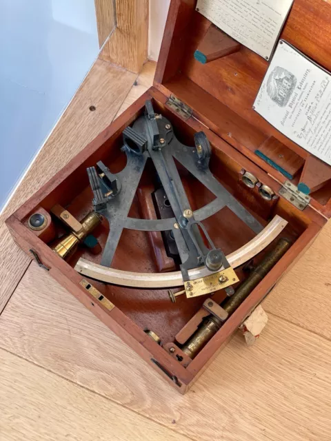 Boxed Late 19th Century 8" Sextant by Cary of London, No. 2654