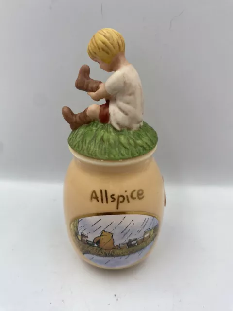 VTG Disney Winnie The Pooh  Jar Allspice Rare Christopher Scene Mini Spice Jar