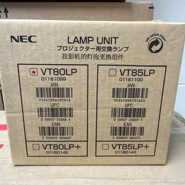 NEC VT80LP LAMP FOR VT48 VT49 VT57 2MV BRAND NEW in Box GENUINE ORIGINAL OEM