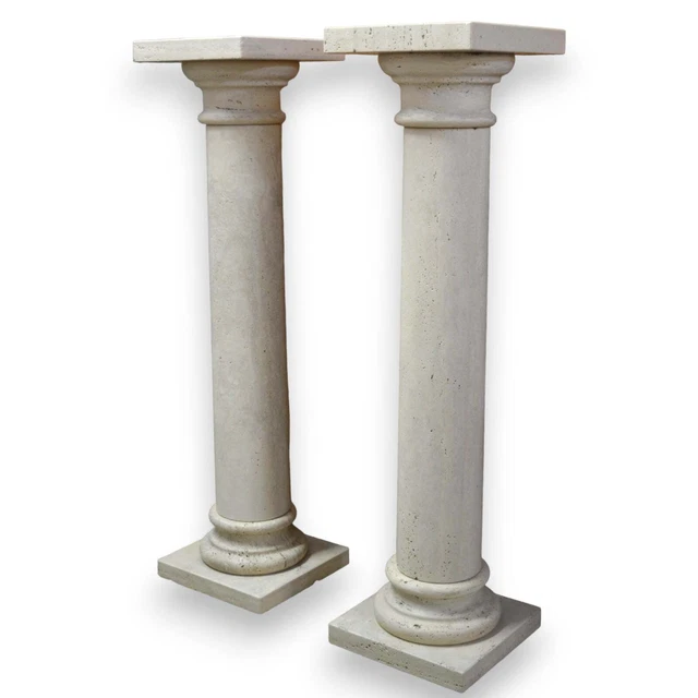 Coppia di Colonna in Travertino Classico Italian Design H 91cm