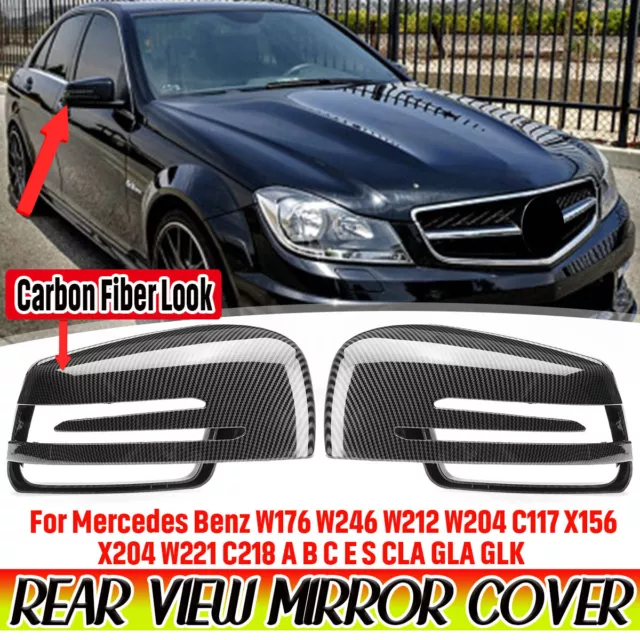 Carbone Coque Retroviseur Pour Mercedes A B C E GLA classe W204 W212 W221 X156