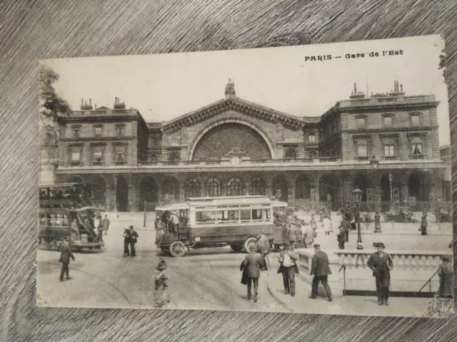 carte postale ancienne  Paris gare de l'est