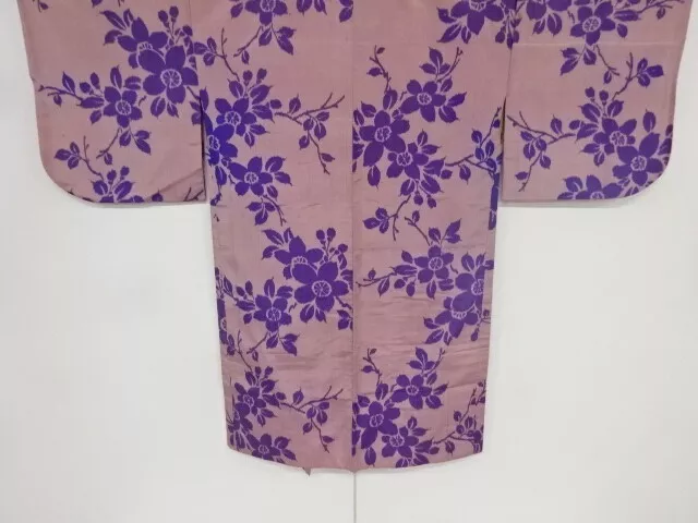 82829# Japanese Kimono / Antique Haori / Woven Flowers