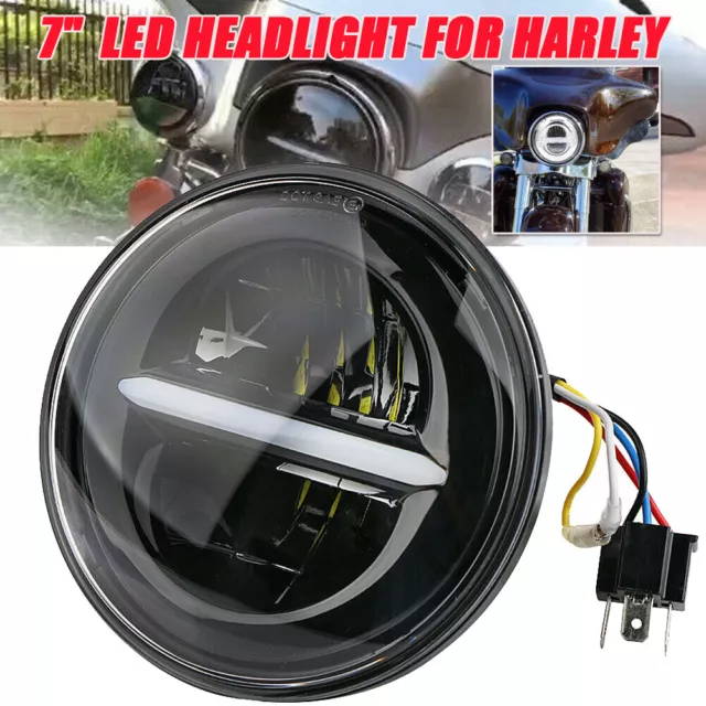 Motorrad Haupt 7" LED Scheinwerfer DRL Hi/lo Beam Für Jeep Wrangler Honda CJ 50W