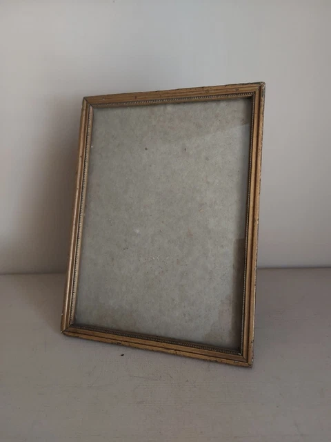 Cadre ancien porte-photo en bois doré, antiquités brocante