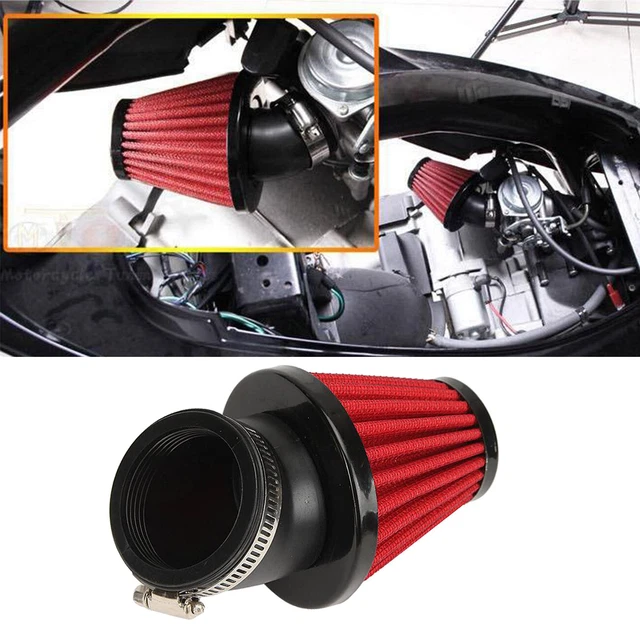 Red Universal 48mm Motorcycle Air Filter Pod For Yamaha Suzuki Kawasaki Intake