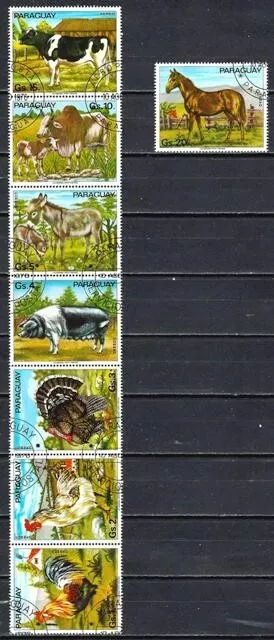 Animals Domestic Paraguay 1976 (205) Yv. N° 1499 IN 1503+ Pa 729/731 Postage