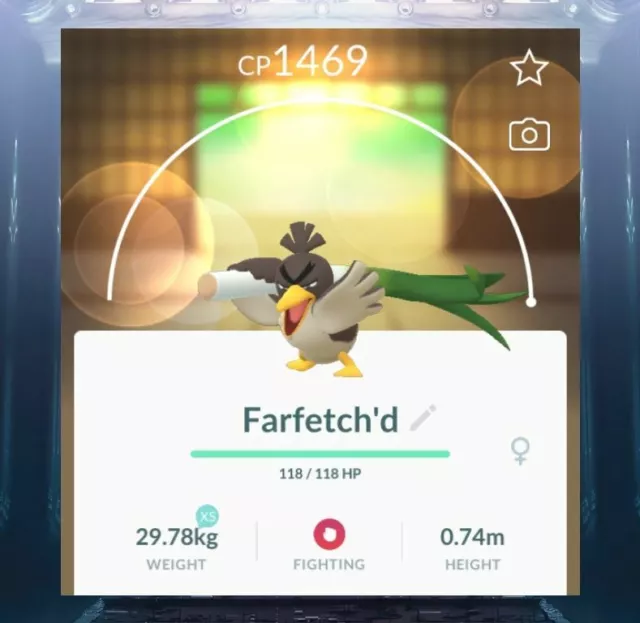 Pokémon GO Shiny Galarian Farfetch'd – Trade 20.000 stardust (Read