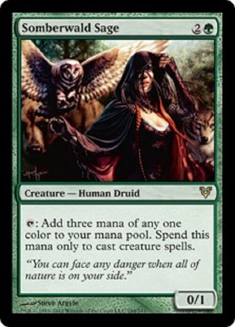 Somberwald Sage 1x FOIL AVR MTG Avacyn Restored Rare MINT green Somberwald Sage 1x FOIL AVR MTG Avacyn Restored Rare MINT green