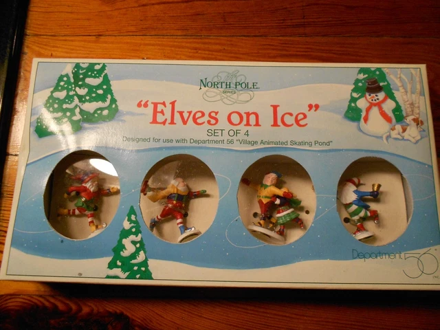 DEPT 56 NORTH POLE VILLAGE Accessory ELVES ON ICE NIB