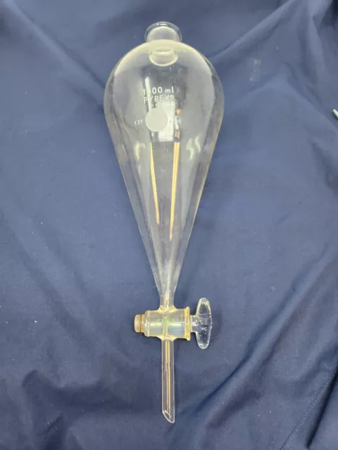Pyrex 6400 1000ml  Separatory Funnel all glass