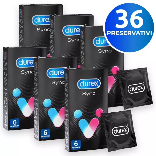 36 Preservativi Durex Sync STIMOLANTI e RITARDANTI 6 confezioni Marchio CE