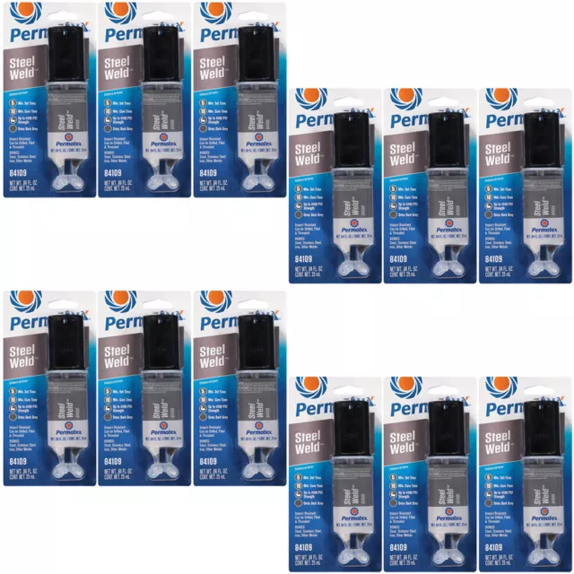 PERMATEX STEEL WELD Epoxy 5Minute MultiMetal Epoxy Adhesive 10oz