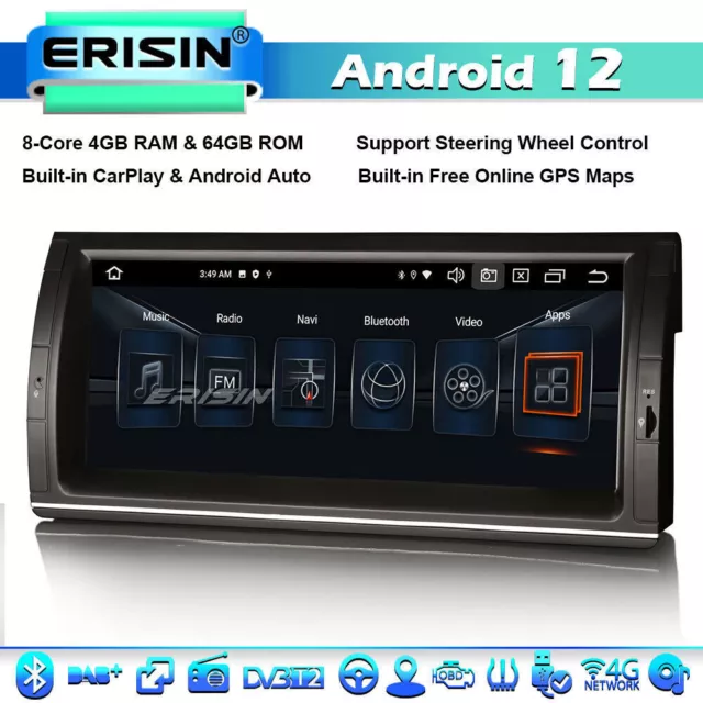 10.25“ 8-Core DAB+ Android 12  Autoradio GPS DSP TNT Wifi CarPlay for BMW X5 E53