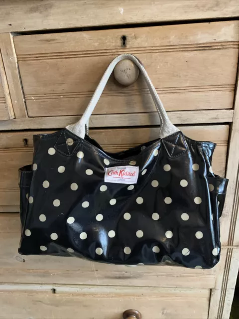 Cath Kidston Black/white Spotted Oil Cloth Day Bag.