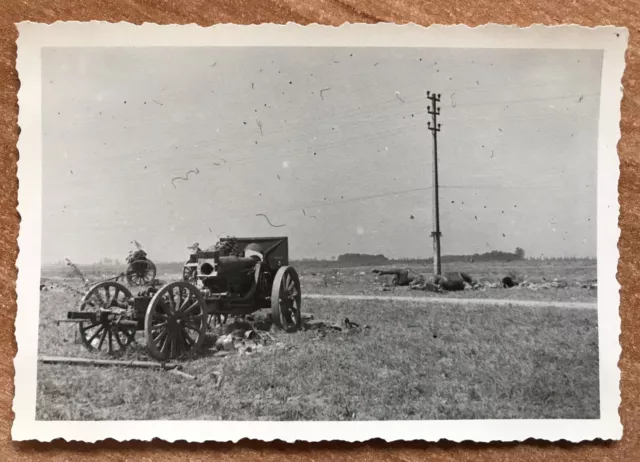 Französische 155 mm Schneider Haubitze Frankreich 1940 II.WW 2. WK Geschütz Foto