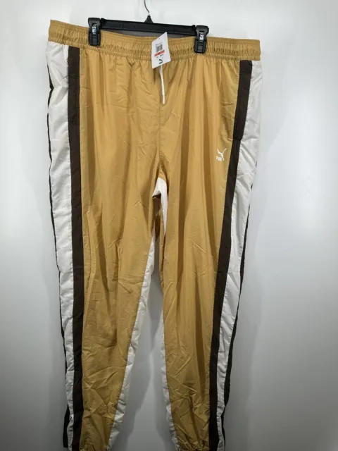 Puma Lux Woven T7 Track Pant Mens Sz 3XL Brown Honey Mustard Active Wear Joggers