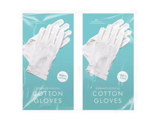 Dermatological White Cotton Gloves Hand Cream Eczema Moisturising