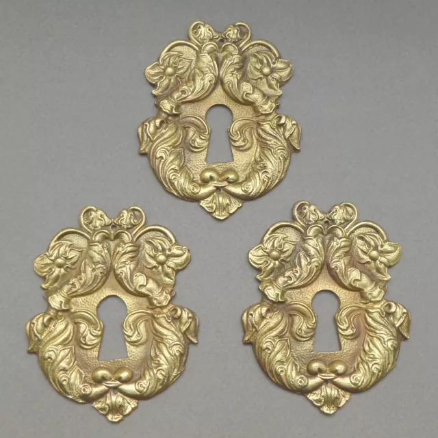 French, Antique Brass Door "Rococo Style" Plate Cover, With key hole. (Lot 3).