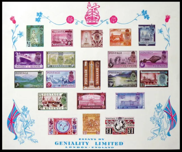 GB G.VI Geniality Essays Sheetlet of 20 Designs DC304