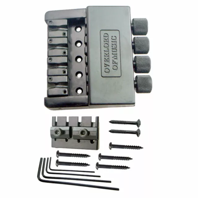 1 Set 4 String Headless Bass Guitar Tremolo Bridge System Parts Black NEW