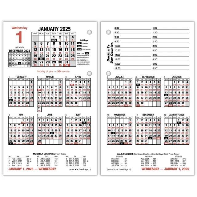 ATAGLANCE BURKHARTS DAY Counter 2025 Daily LooseLeaf Desk Calendar