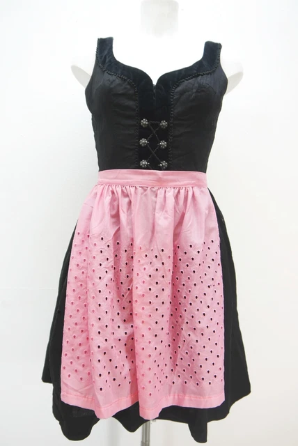 Hasegg costume tradizionale nero con letto balcone magnifico dirndl con grembiule taglia 36