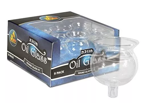 Hanukkah Menorah Glass Oil Cups - Elegant Holders for Oil for Shabbos and #2