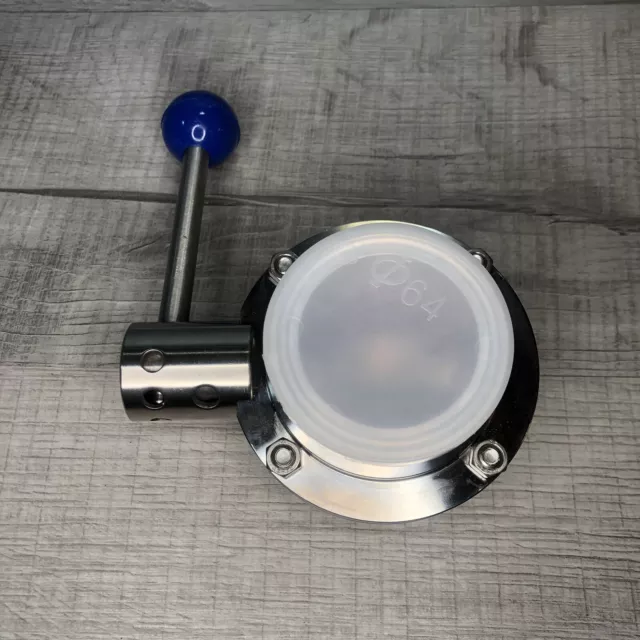 2" Sanitary Butterfly Valve with Pull Handle Tri Clamp Clove Stainless Steel