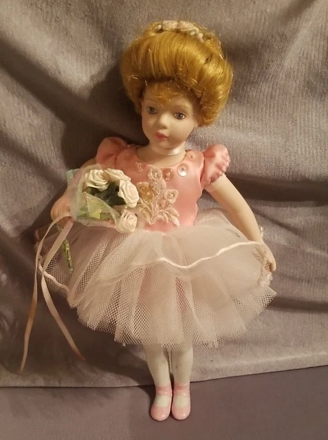 Avon Childhood Dreams 9" Porcelain Doll Ballet Recital 1991 Ballerina Pink Dress