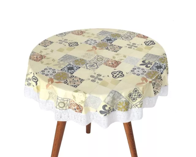 PVC Waterproof 4 Seater Round Table Cover 60 Inches Diameter cream US