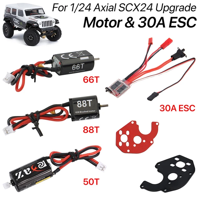 Gonetre Motore Spazzolato 050 66T Con ESC 30A Per SCX24 AXI90081 - Aggiornamento RC 1/24 - 7.4V Con UBEC