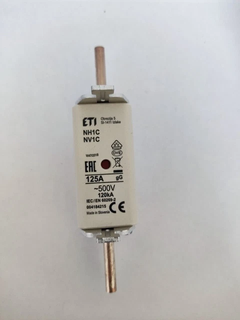 FUSIBILE NH1C FUSE WT-1C 125A ETI / #D c7n 8187