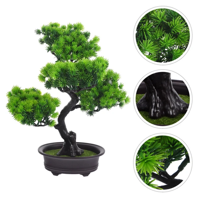 Gemini_mall Bonsai Artificiale Rosa 20x25cm - Pianta Finta Per Decorazione Casa/Ufficio