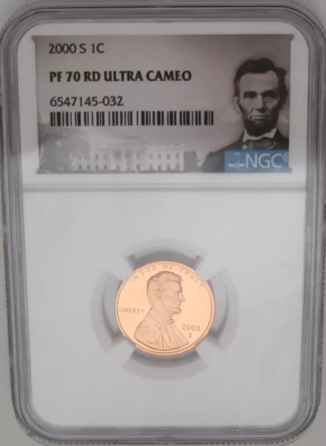 2000-S Lincoln Memorial Cent NGC PF70 RED ULTRA CAMEO - Bright RED Strong Strike