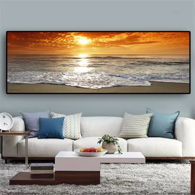 Beach Landscape Canvas Wall Art for Home Decor Unframed HD Prints 40 x 120cm