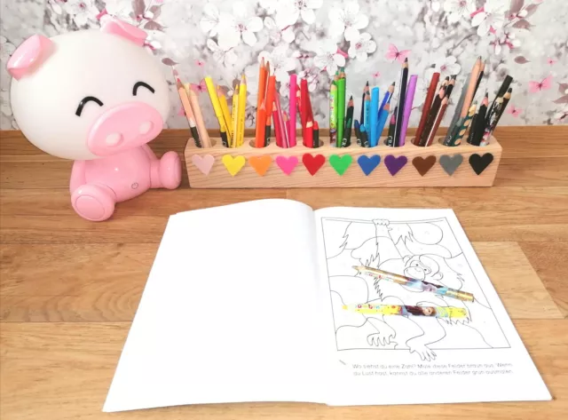 Stiftehalter Stiftebox Kinder Einschulung Montessori Geschenk Natur Waldorf Holz
