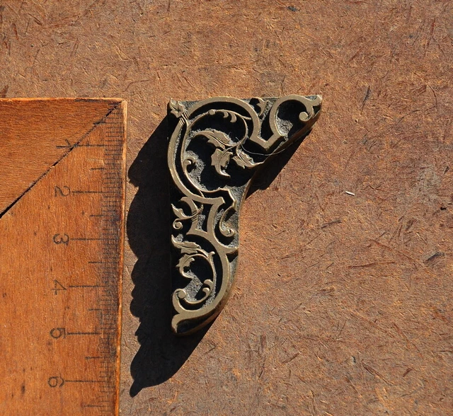 Ecke Ornament Messingornament Messing Buchbinden Ornament Jugendstil Art Nouveau