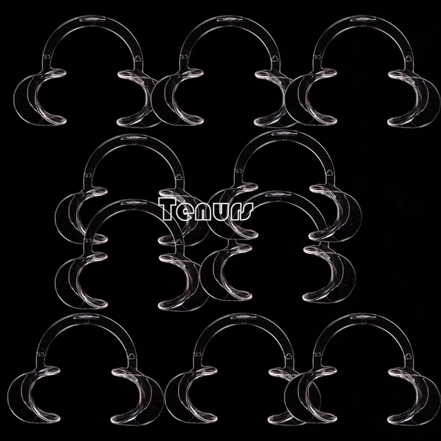 30pcs Dental Intraoral Cheek Lip Retractor Mouth Opener C Type S size Clear