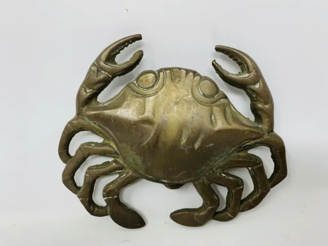 Vintage Solid Brass CRAB Door Knocker.  Estate Find.