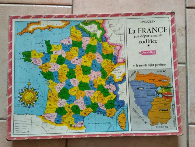 Ancien puzzle Carte départementale - France Mob - en plastique